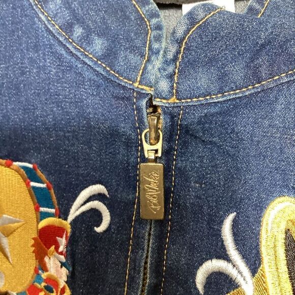 Vintage Bob Mackie Wearable Art Embroidered Jean Jacket Sz 1X Marching Band - Picture 4 of 10